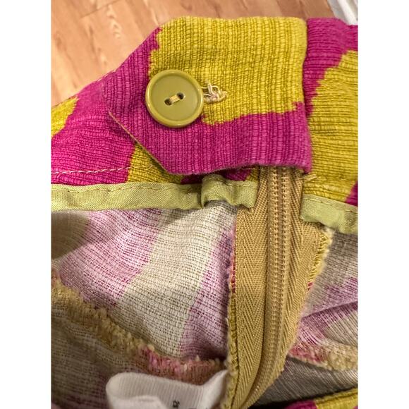 Anthropologie 'Cartonnier' Tailored Remy Shorts Hot Pink Yellow Green sz 4 - Picture 14 of 16